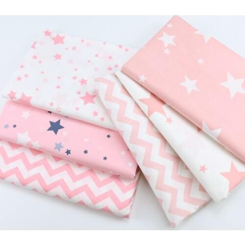 160cm*50cm cotton cloth cloth PINK nordic wind star chevron for sewing crib bedding cushion apparel craft patchwork fabric