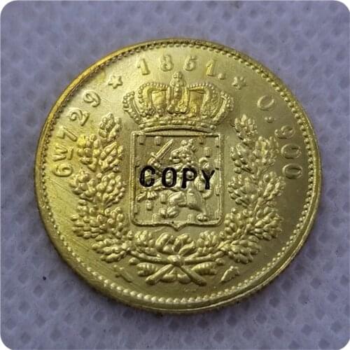 1851 Netherlands 10 Gulden - Willem III COPY COIN