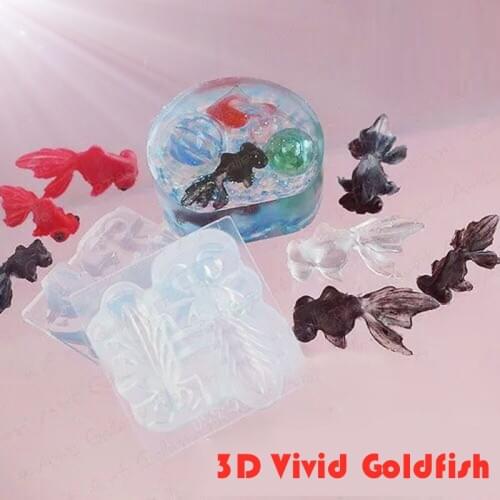 3D Vivid Goldfish Pendant Silicone Mold Resin Casing Craft DIY Pendant Necklace Bracelet Jewelry Making Tools