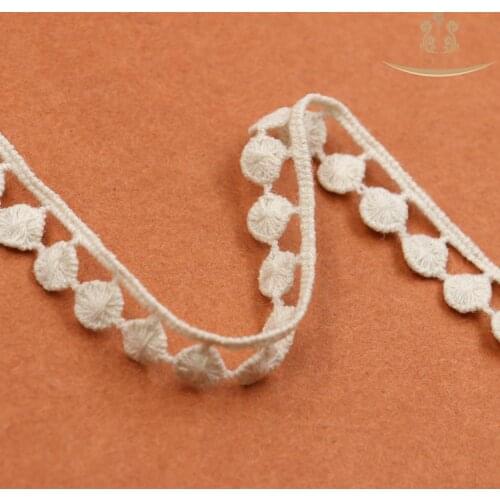 5Yards Vintage Embroidered Cotton Trim Ribbon Pom Pom Ball Fringe Ribbon Crafts Lace DIY Sewing Accessories Decoration Supplies
