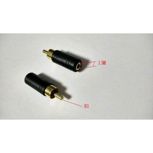 500PCS COPPER Gold Plated Phono RCA Plug to 3.5mm MONO Socket connector New