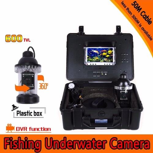 600TVL 50M Water-Proof 360 degree rotative Fishing camera 7 Inch DVR AV Endoscope Camera