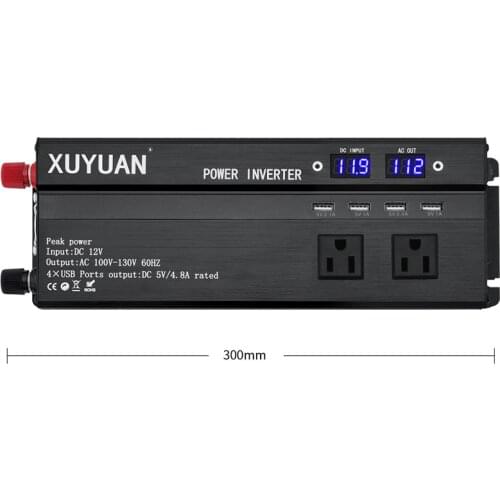 Car Inverter 12V 220V 6000W Peak solar Power inverter LCD Display DC 12/ AC 110V/220V Modified Sine Wave Converter