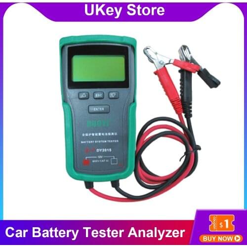DY2015 12V Car Motorcycle Battery System Tester Analyzer CCA Capacity Electronic Load Battery Charge Test Diagnostic Tool
