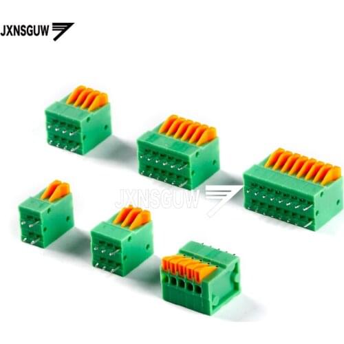 5PCS KF141V-2.54-2P/4P/5P/6P/8P double row straight Insert 2.54mm Spring type PCB terminal
