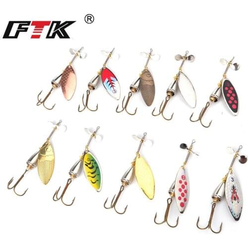 FTK 1PC Fishing lure Spinner Bait Fishing Lures Pesca Spinner Sequin Paillette Long Cast Coloful carp Pike With Mustad Treble