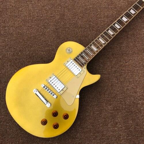 Hot sale High quality Electric guitar,Gold top,Yellow binding,Burlywood back,Chrome hardware,Free shipping