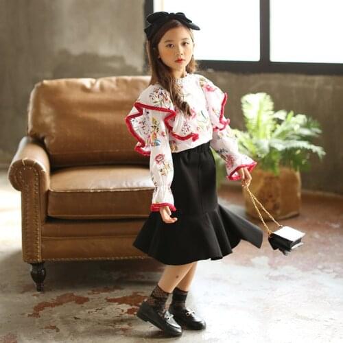 Cotton Little Girls Skirts Kids Spring Summer Autumn 2020 Ruffles Mermaid Skirts For Girls 10 13 Years Teenage Children Clothing