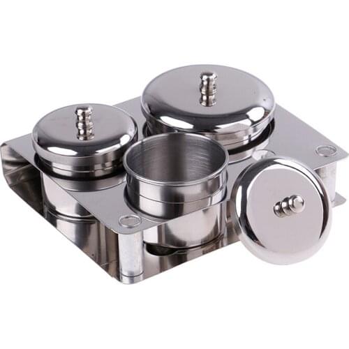Container Organizer Tray Dappen Dish Nail Art Tools 3Pcs/set Stainless Dappen Dish Cups Salon Manicure Acrylic Powder Liquid