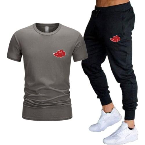 2021 Hot-Selling Summer T-Shirt Pants Set Casual Brand Fitness Jogger Pants T Shirt Hip Hop Fashion Mens Tracksuits
