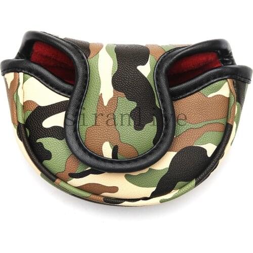 Golf Small mid-mallet Putter cover club headcover magnetic closure black red white for heel shafted club