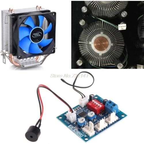 12V PC CPU 4 Wire Fan Temperature Control PWM Speed Control Module with Alarm + Buzzer & Sensor Dropship