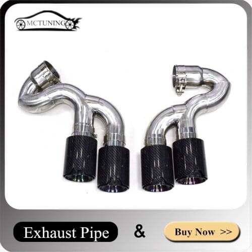 One Pair Car Accessories Carbon Fiber Silver Exhaust Tip For X5 Modified M5 2014-2019 Black Exhaust Pipe Muffler Tailpipe