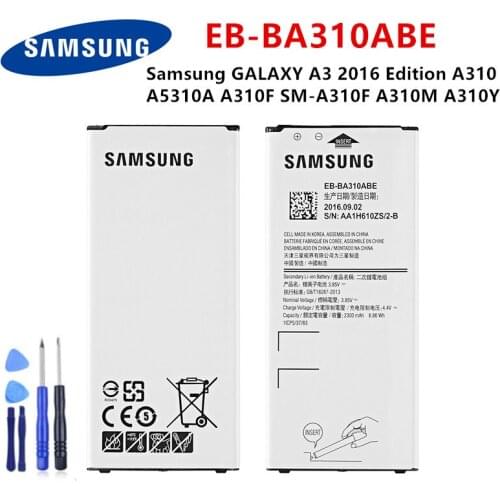 SAMSUNG Orginal EB-BA310ABE 2300mAh Battery For Samsung GALAXY A3 2016 Edition A310 A5310A A310F SM-A310F A310M A310Y +Tools