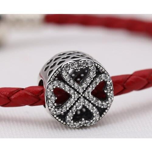 Original Love Heart Petals Violet Flower With Crystal Beads Fit 925 Sterling Silver Bead Charm Bracelet Jewelry