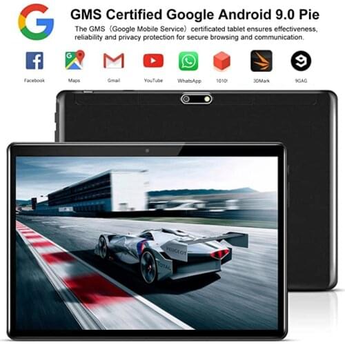 Tablette android Super Tempered 2.5D Screen 10 inch tablet PC Android 9.0 32GB ROM Wifi GPS Play Store 64GB SD Card Free Gift