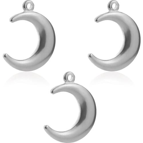 5pcs/lot Pendant Horns Moon Stainless Steel Charm Pendants for DIY Necklace Jewelry Making Supplie Findings