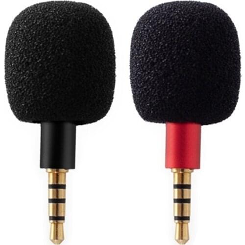 Portable Small Microphone Mini Plug in Mic Megaphone 3.5mm Jack for Smartphone Omnidirectional Vocal Recorder