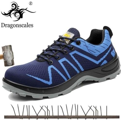 Steel Midsole Construction Work Boots Lightweight Mesh Summer Breathable Anti Smashing Piercing Steel Toe Safety Shoes For Men