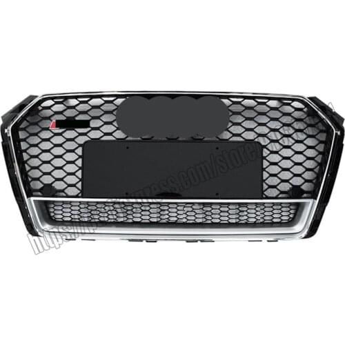 For Audi A4 B9 S4 2017 17 2018 18 2019 19 RS4 Honeycomb Grille Grill Chrome Trim And Rings