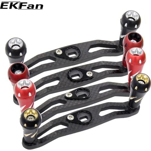 EKFan 7*4 & 8*5MM Carbon Fiber Fishing Reel 105MM Handle alloy Knob For Rocker Spinning Reel Handle DIY assembly Accessories