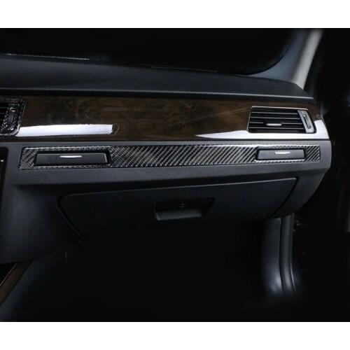Carbon Fiber Car Styling Inner Center Console Copilot Water Cup Holder Cover Trim Strip Car Sticker For BMW 3 Series E90 E92 E93