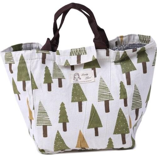 Animal Lunch Bags Women Portable Functional Canvas floral Insulated Thermal Food Picnic Kids Cooler Lunch Box Bag Tote