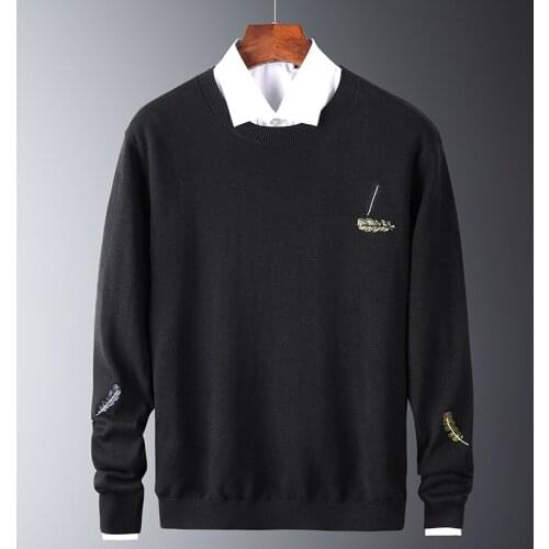 Knitted Mens Pullover Sweaters 2021 New Arrival Feather Pullovers Sweater Top Oversized Long Sleeve Jumper Spring Autumn Male