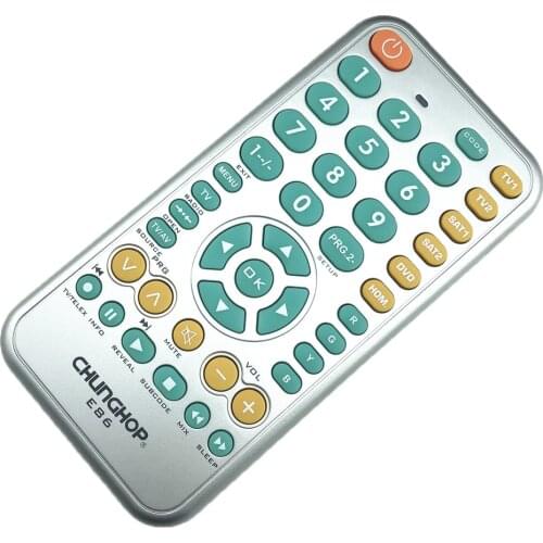 Universal Remote Control Multifunction Controller For TV AUX HOM DVD Sat Learning Function Big Button E86 6 in1 Smart