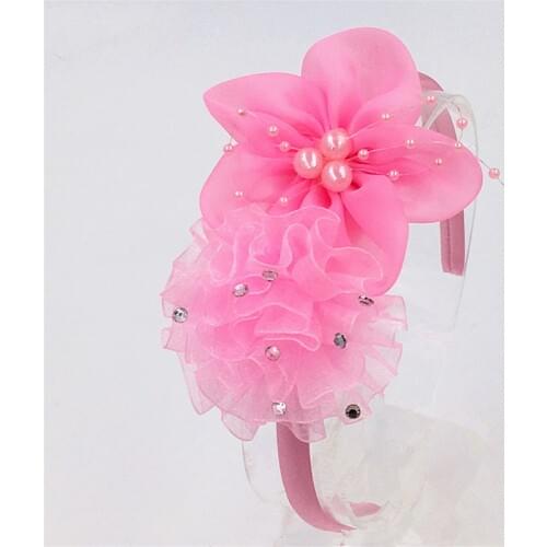 Fashion cute Hairbands Hair Hoop Lace chiffon pearlite flowers diamond flower Head hoop girl headband Hair hoop Hair Accessories