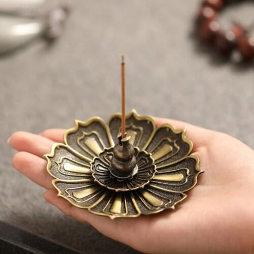 1set Retro Lotus Incense Burner Base Three layers Fragrance plate Holder Buddhism Censer Home Office Decoration Craft