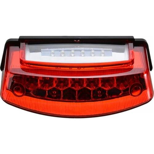 1pc 12V 21 LED Motorcycle White License Plate Light Red Tail Rear Lights Brake Stop Lamp 3 Wire Accessories