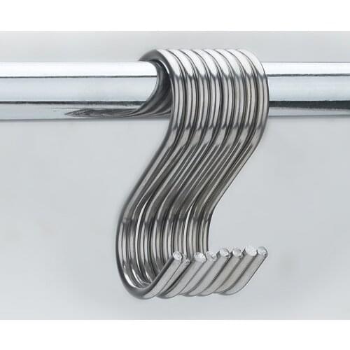 10PCS S Shaped Hook Hanger Railing Clasp Holder Multifunctional Sundries Storage Hooks For Kitchen Bathroom Clothing Hanging