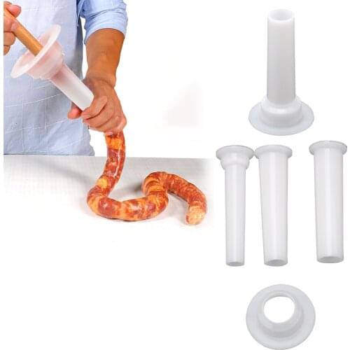 3pcs/set Meat Grinder Sausage Stuffer Filling Tubes DIY Sausage Maker Funnels Nozzles with 1PC 5.7cm Base Kitchen Tools