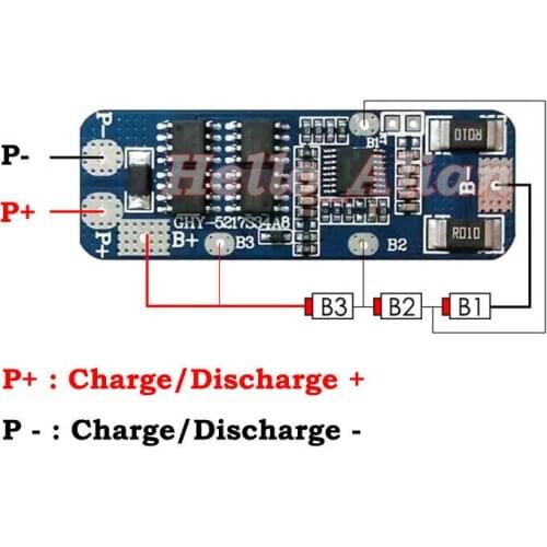 3S 3-cell 8A 11.1V/12.6V Li-ion 18650 Lithium Battery BMS Circuit PCB Protection Board