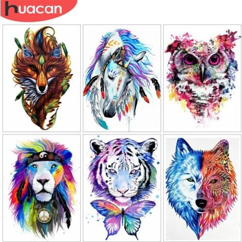 HUACAN 5D Diy Diamond Painting Animal Wolf Diamond Art Full Drill Embroidery Horse Mosaic Cross Stitch Home Decoration