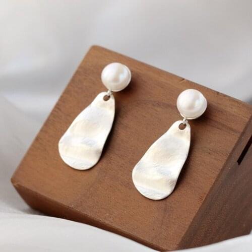 Authentic 925 Sterling Silver Fashion Women 9mm Natural Freshwater Pearl Earring For Female Wedding Party Fine Jewelry Gift