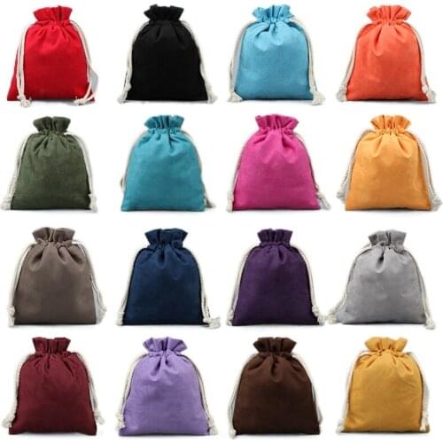 Large Disc beads Thickening Plush Lining Brochure Lace Bag Antique Jewelry Pouch Storage Gift Bags