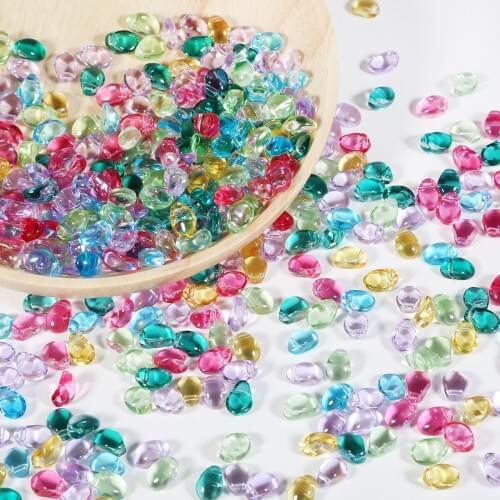 New 50Pcs 6x8mm Tulips Petals Texture Material Glass Beads For Jewelry Making Bracelet DIY Jewelry Findings
