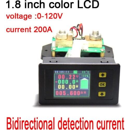DYKB 120V +/- 200A DC Digital Voltmeter ammeter temperature coulomb capacity power Bidirectional current Voltage METER+ shunt