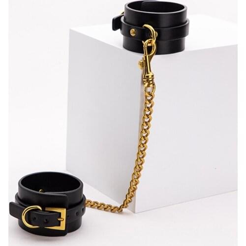 Adult Slave Games High-end PU Handcuffs Adjustable Handcuffs Collar Sex Toys Couples Erotic Tools Accessories Bdsm Bondage Gay