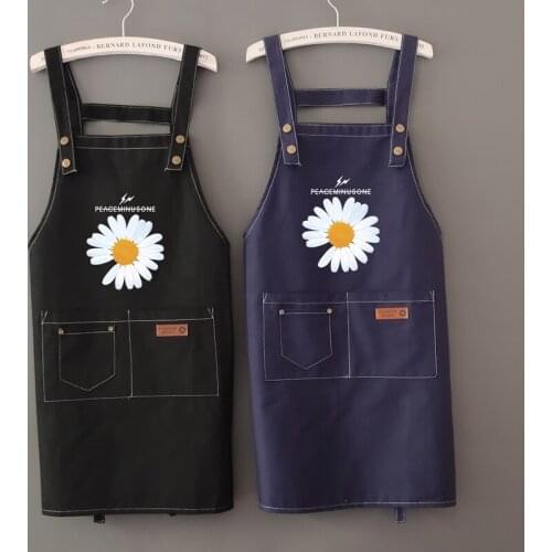 Pure cotton canvas high-end strap apron womens fashion