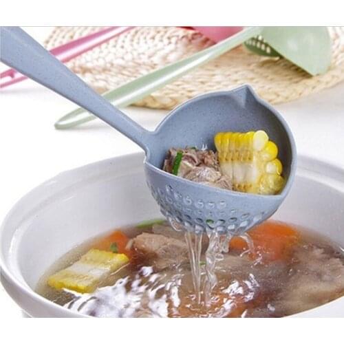 Brand Spoon Long Handle Household Strainer Cookware Colander Kitchen Spoon Plastic Spoon Tableware Spoon Accessories