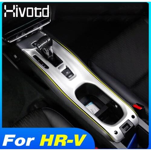 Hivotd Central Control Trim Cover Shift Gear Panel Molding Exterior Car Accessories Styling Parts For Honda HRV HR-V 2015-2021