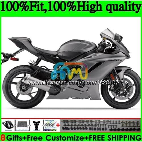 Injection OEM For YAMAHA YZF600 YZF Gloss grey hot R6 YZFR6 17 18 19 118BS.7 YZF 600 R 6 YZF-600 YZF-R6 2017 2018 2019 Fairings