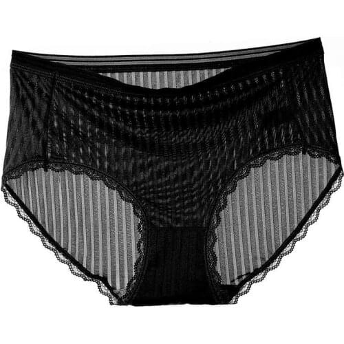 Plus Size Comfort Summer Panties For Women Sexy Underwear Lingerie Sweet Girl Student Mid Waist Level Briefs Underpants