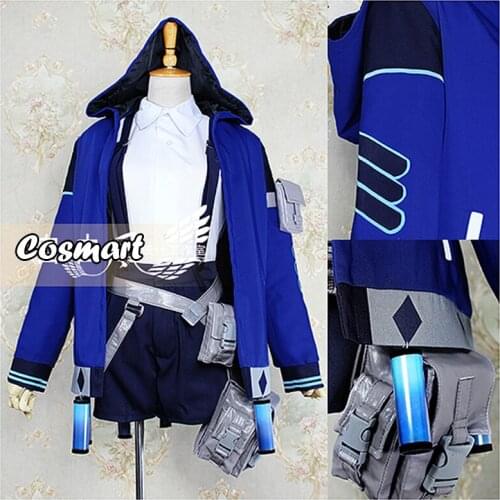[Customize] Game Arknights Blue Poison Azureus Rhodes Island Uniform Suit Cosplay Costume Halloween Outfit For Women Men