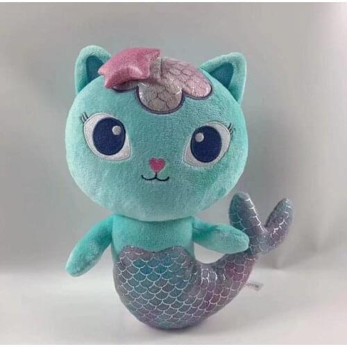 Gabbys Dollhouse Cats Plush Toy Cute Mermaid Plush Doll Soft Stuffed Animal Lovely Plushies Toy for Kids Birthday Xmas Gift Toy
