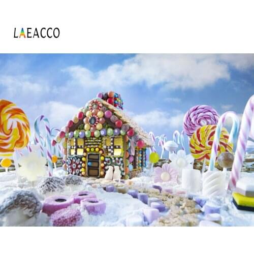 Laeacco Wonderland Lollipop Candy House Baby Newborn Photography Backgrounds Custom Photographic Backdrops For Photo Studio