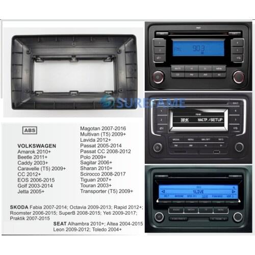 10.1 inch Car Fascia Panel for SKODA Fabia Octavia SuperB Yeti Rapid Roomster Dash Kit Facia Bezel Console 10.1inch Plate Trim